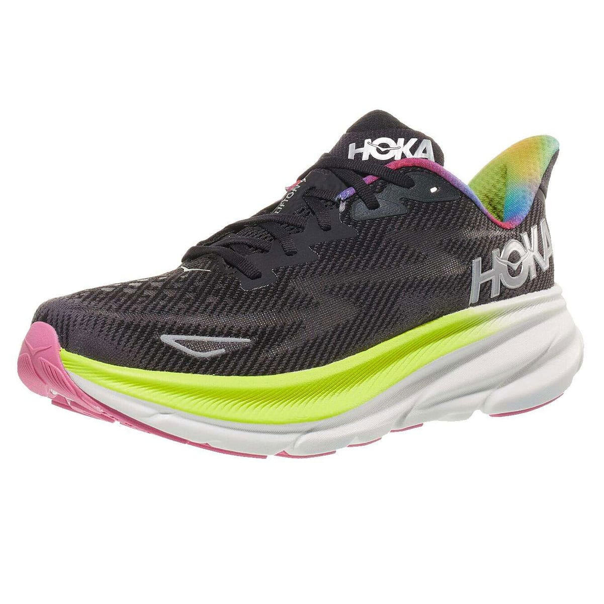 HOKA Men's Clifton 9 Black/All Aboard Running Shoes - Free Shipping
