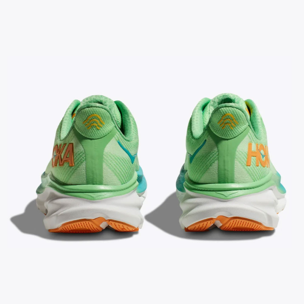 HOKA Men's Clifton 9 Zest/Lime Glow Running Shoes - Free Shipping