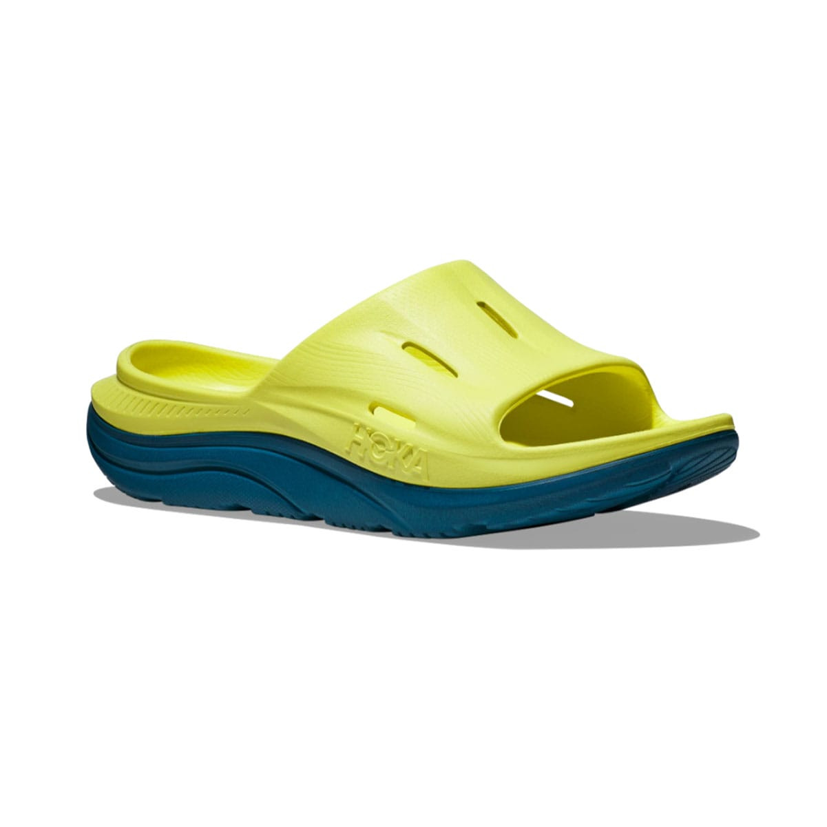 NEW Hoka One One Ora Recovery Slide 3 Evening Primrose Lagoon Sandals M12 W14 HOKA Unisex Ora Recovery Slide 3 Evening Primrose/Deep  main image 3