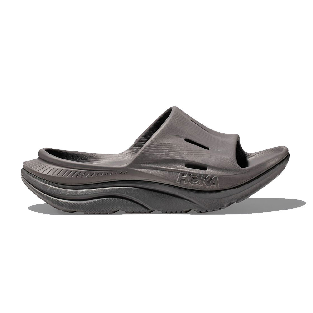 HOKA Unisex Ora Recovery Slide 3 Grey/Grey Sandals - Free Shipping
