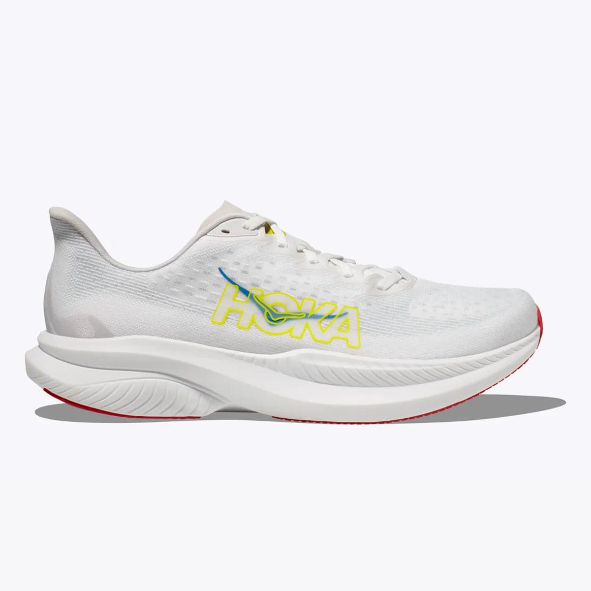 HOKA Men's Mach 6 White/Nimbus Cloud Running Shoes - Free Shipping