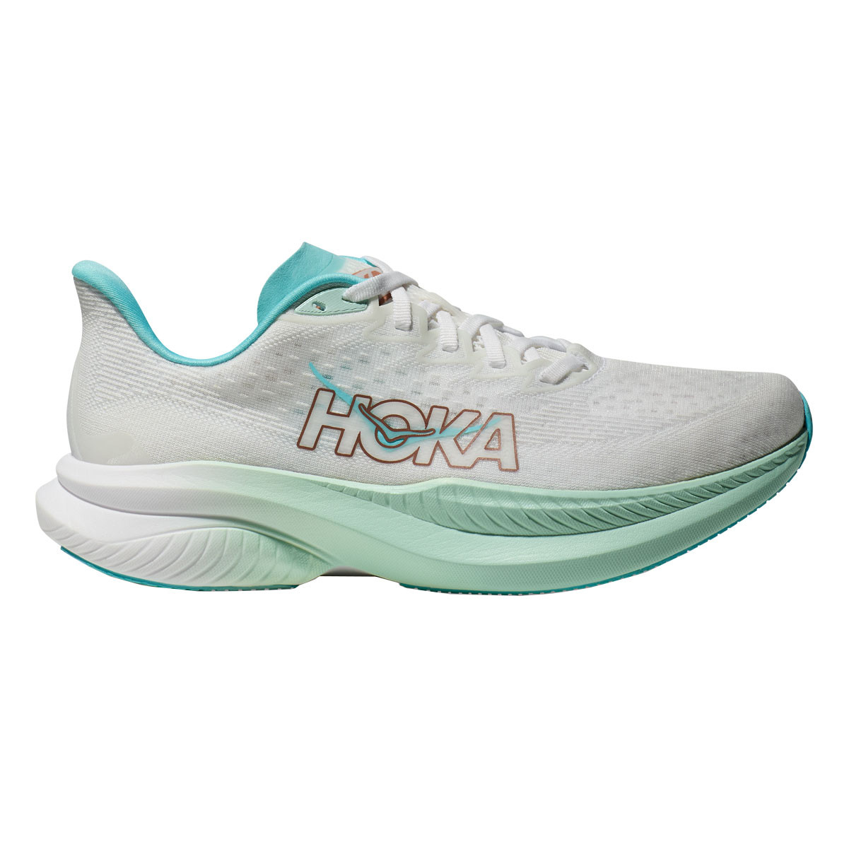 HOKA Women's Mach 6 Frost/Rose Gold Running Shoes - Free Shipping