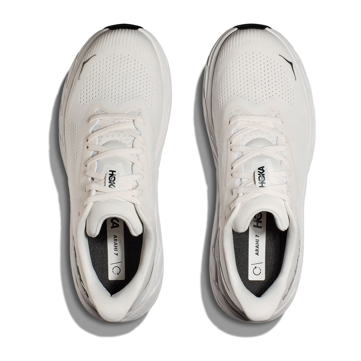 HOKA Men's Arahi 7 Blanc De Blanc/Steel Wool Running Shoes - Free