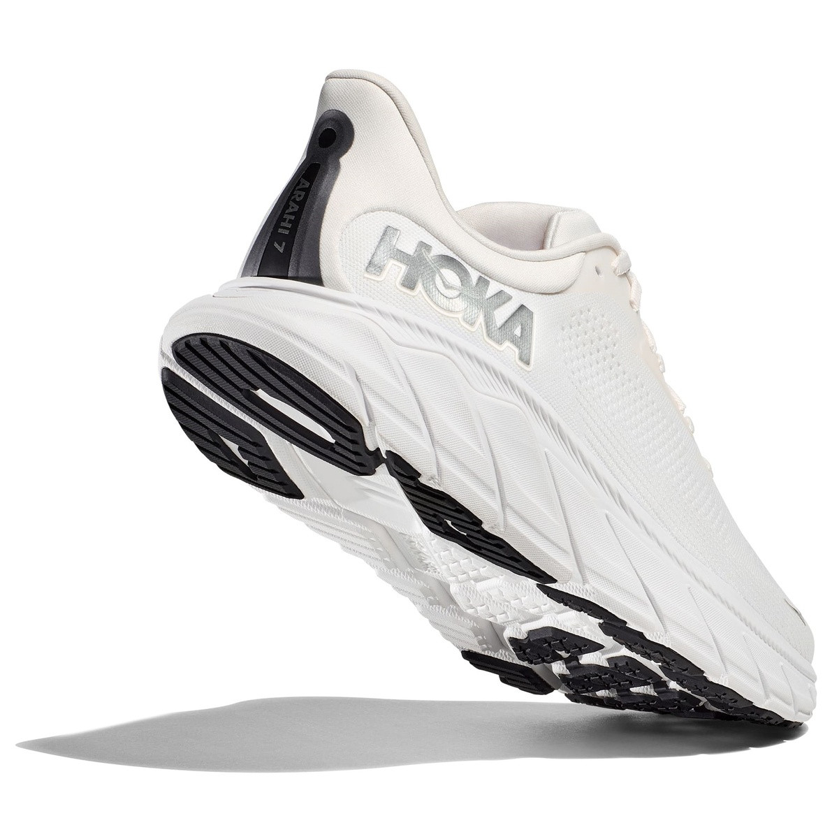 HOKA Men's Arahi 7 Blanc De Blanc/Steel Wool Running Shoes - Free