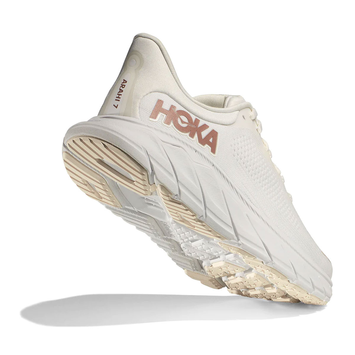 HOKA Women's Arahi 7 Blanc De Blanc/Rose Gold Running Shoes - Free