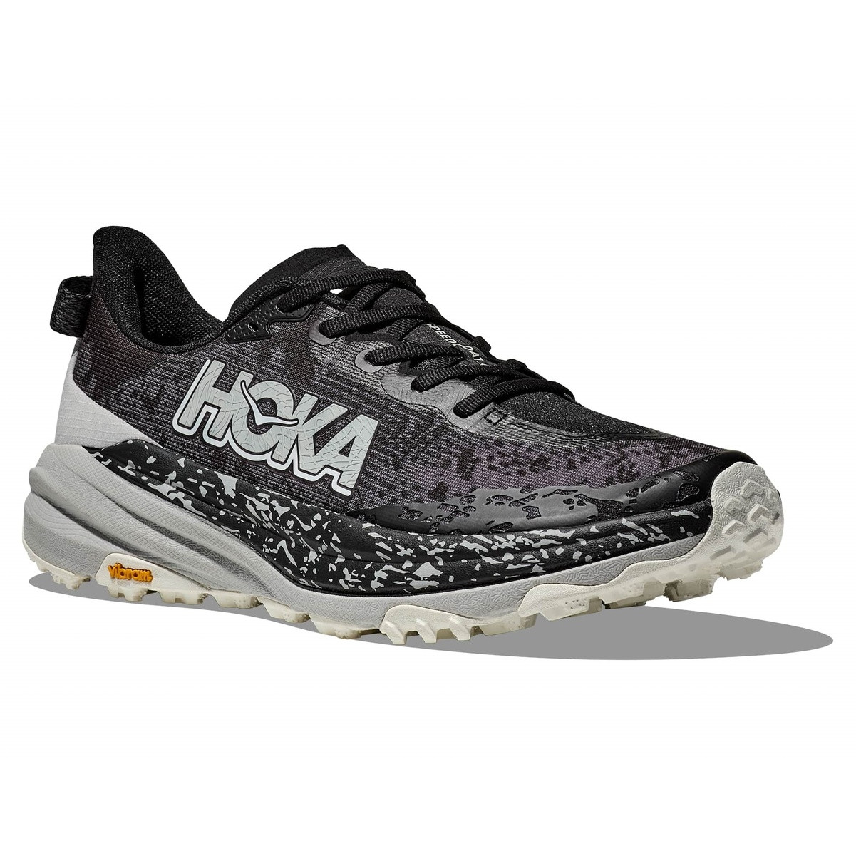HOKA Men's Speedgoat 6 Black/Stardust Trail Running Shoes (1147791