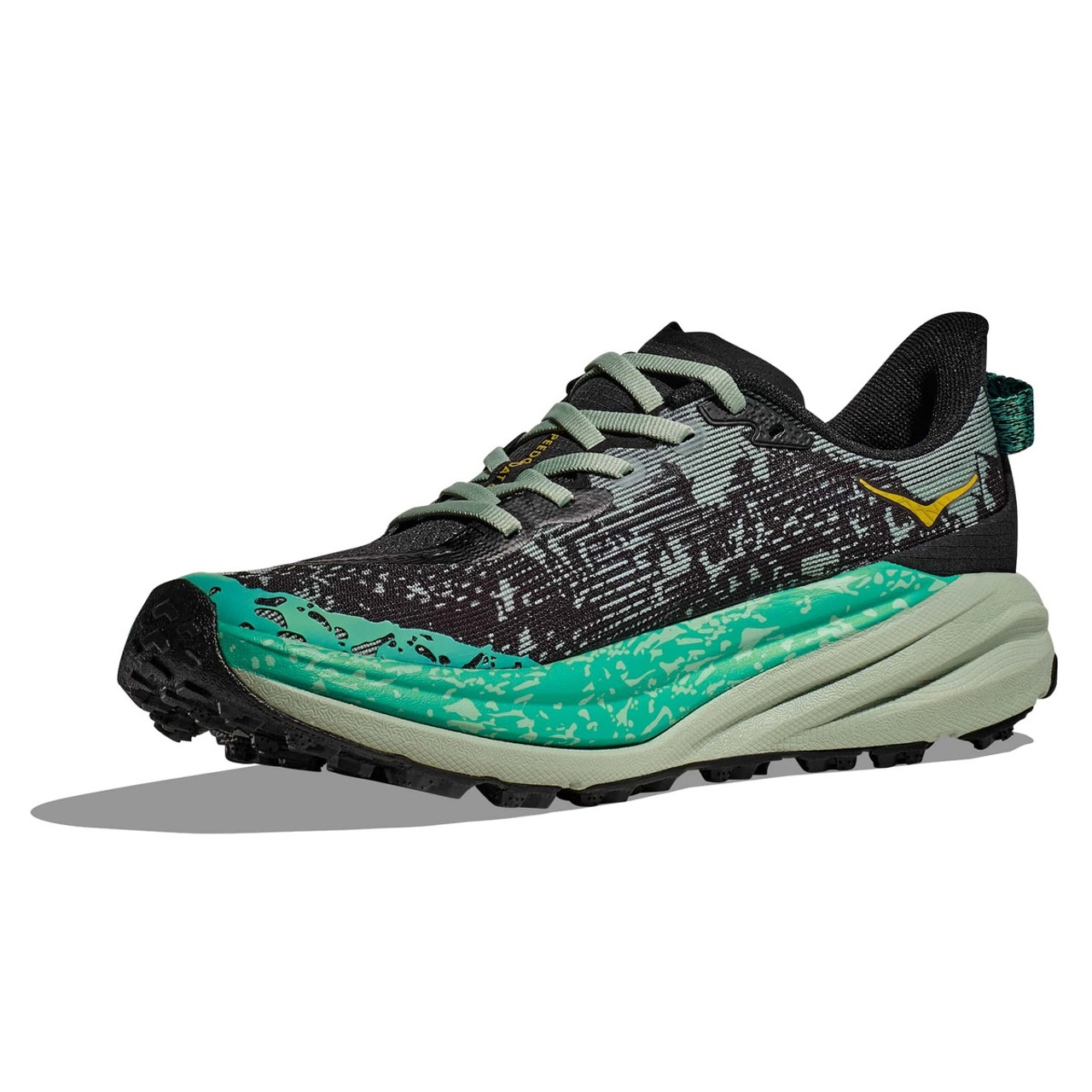 ☆HOKA☆ Women's Speed Goat 6 Black Black 1147811BBLC 114781 HOKA Women's Speedgoat 6 Black/Aloe Vera Trail Running Shoes