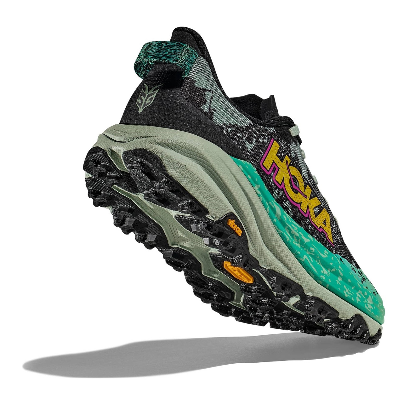 ☆HOKA☆ Women's Speed Goat 6 Black Black 1147811BBLC 114781 HOKA Women's Speedgoat 6 Black/Aloe Vera Trail Running Shoes