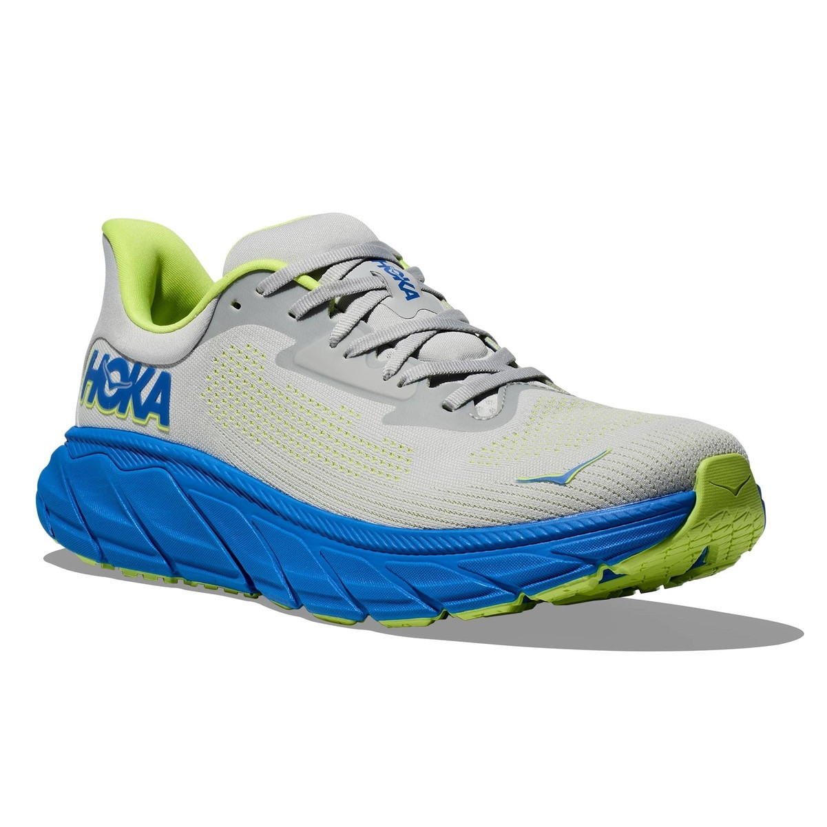 HOKA Men's Arahi 7 Stardust/Electric Cobalt Running Shoes - Free
