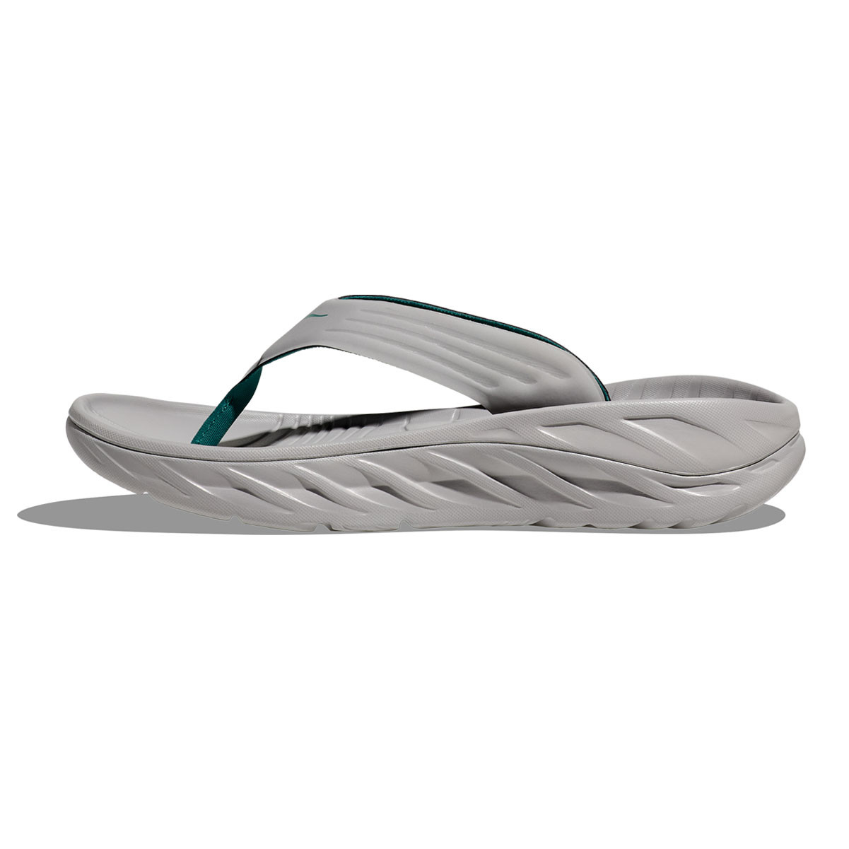 HOKA Men's Ora Recovery Stellar Grey/Oceanic Flip Sandals - Free