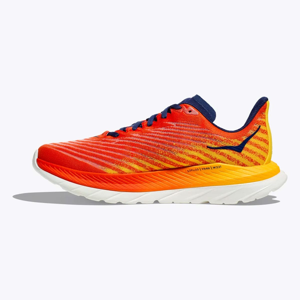 HOKA Men's Mach 5 Flame/Dandelion Running Shoes - Free Shipping