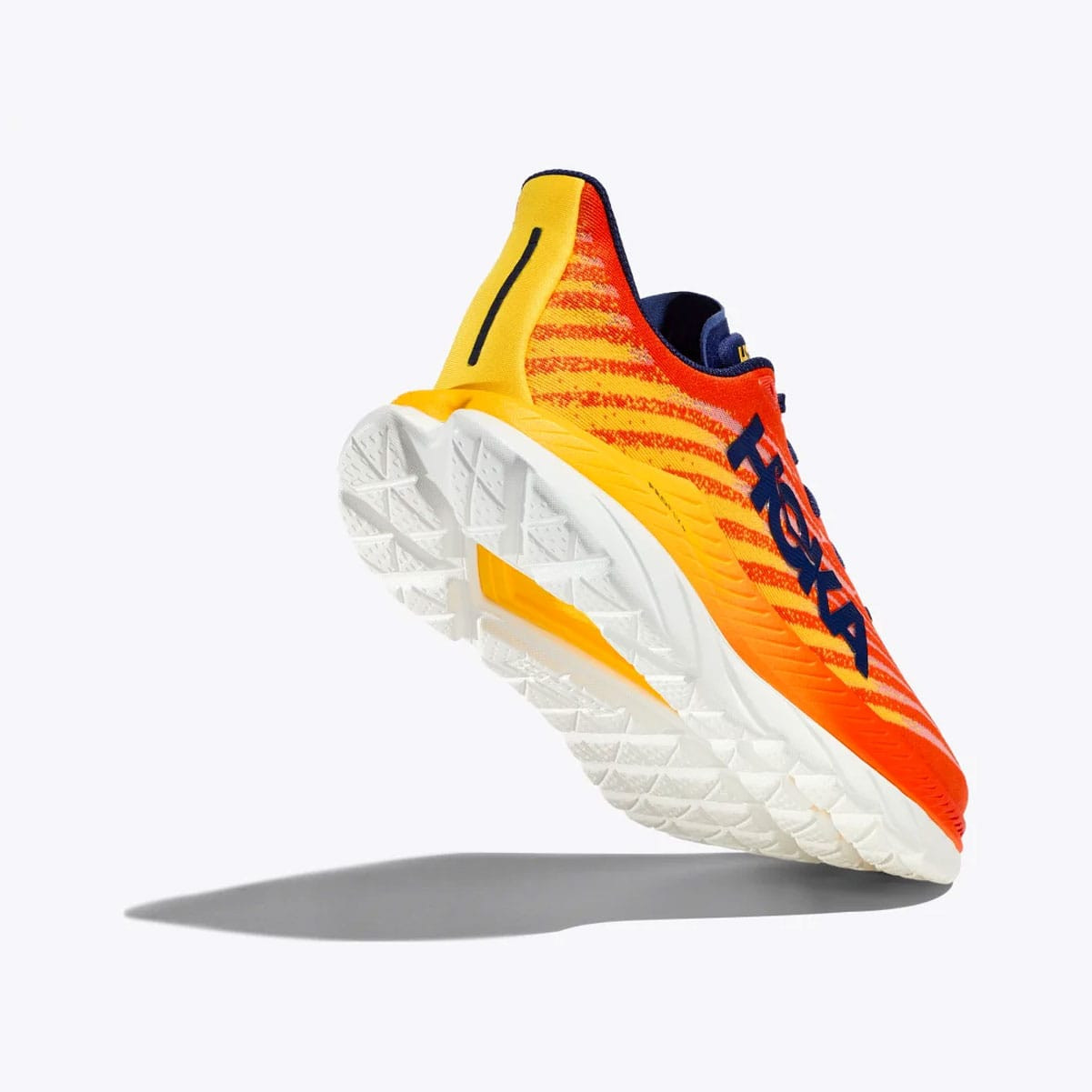HOKA Men's Mach 5 Flame/Dandelion Running Shoes - Free Shipping
