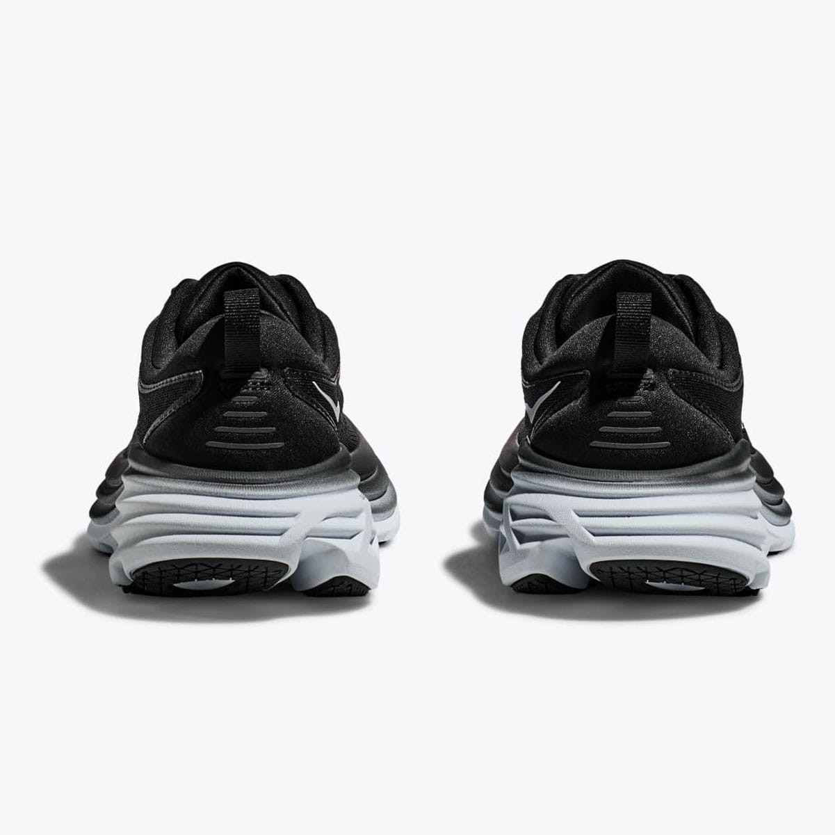 HOKA Mens Bondi 8 X-Wide Black/White Running Shoes - Free Shipping