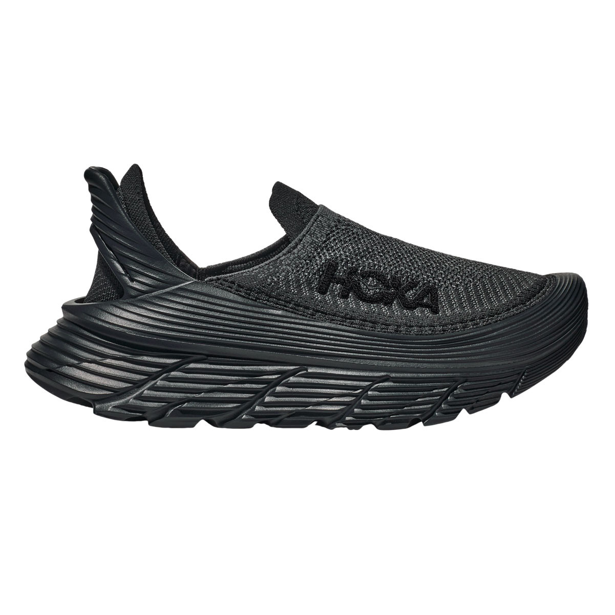 HOKA Unisex Restore TC Black/Black Recovery Shoes - Free Shipping