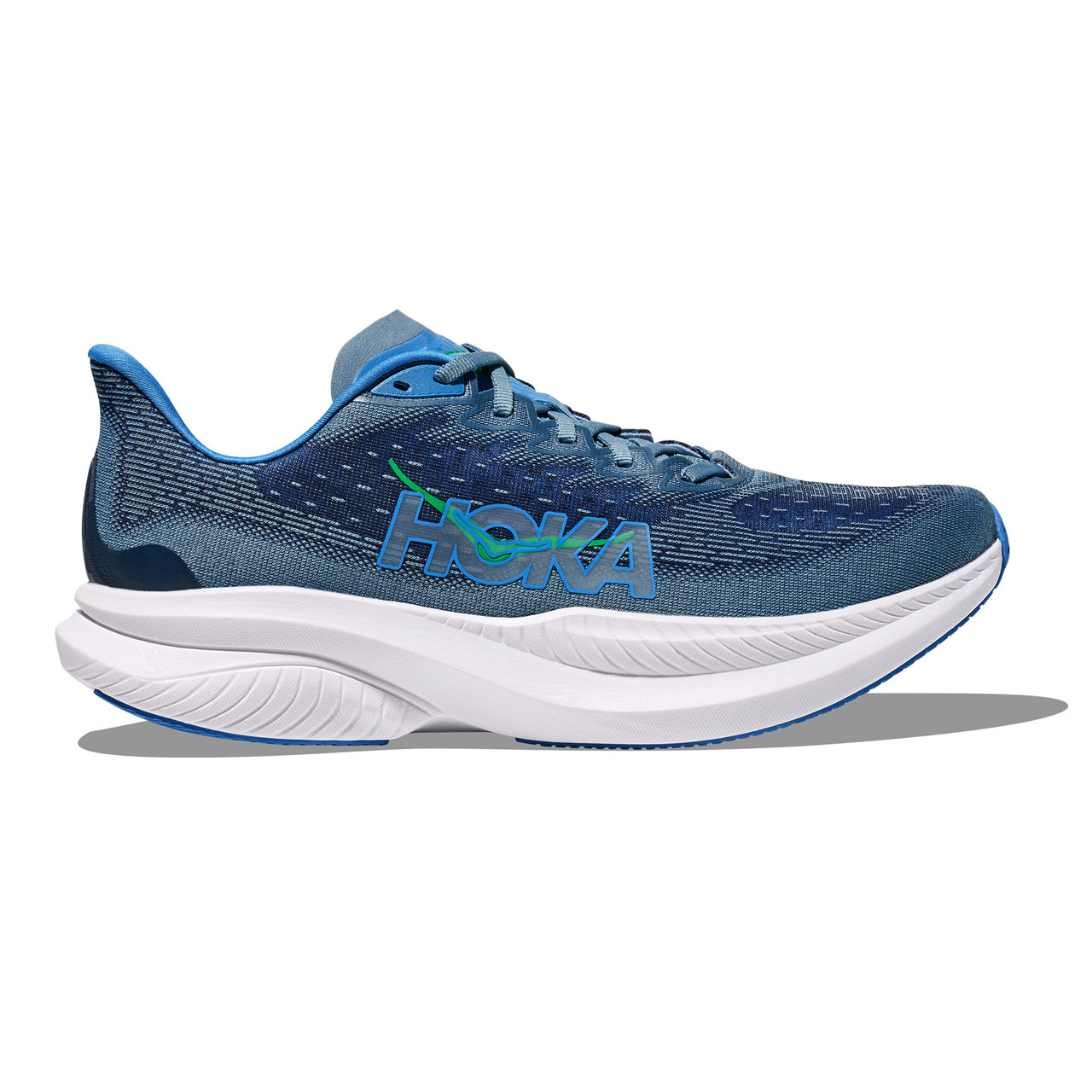 HOKA Men's Mach 6 Wide Downpour/Thunder Cloud Running Shoes - Free