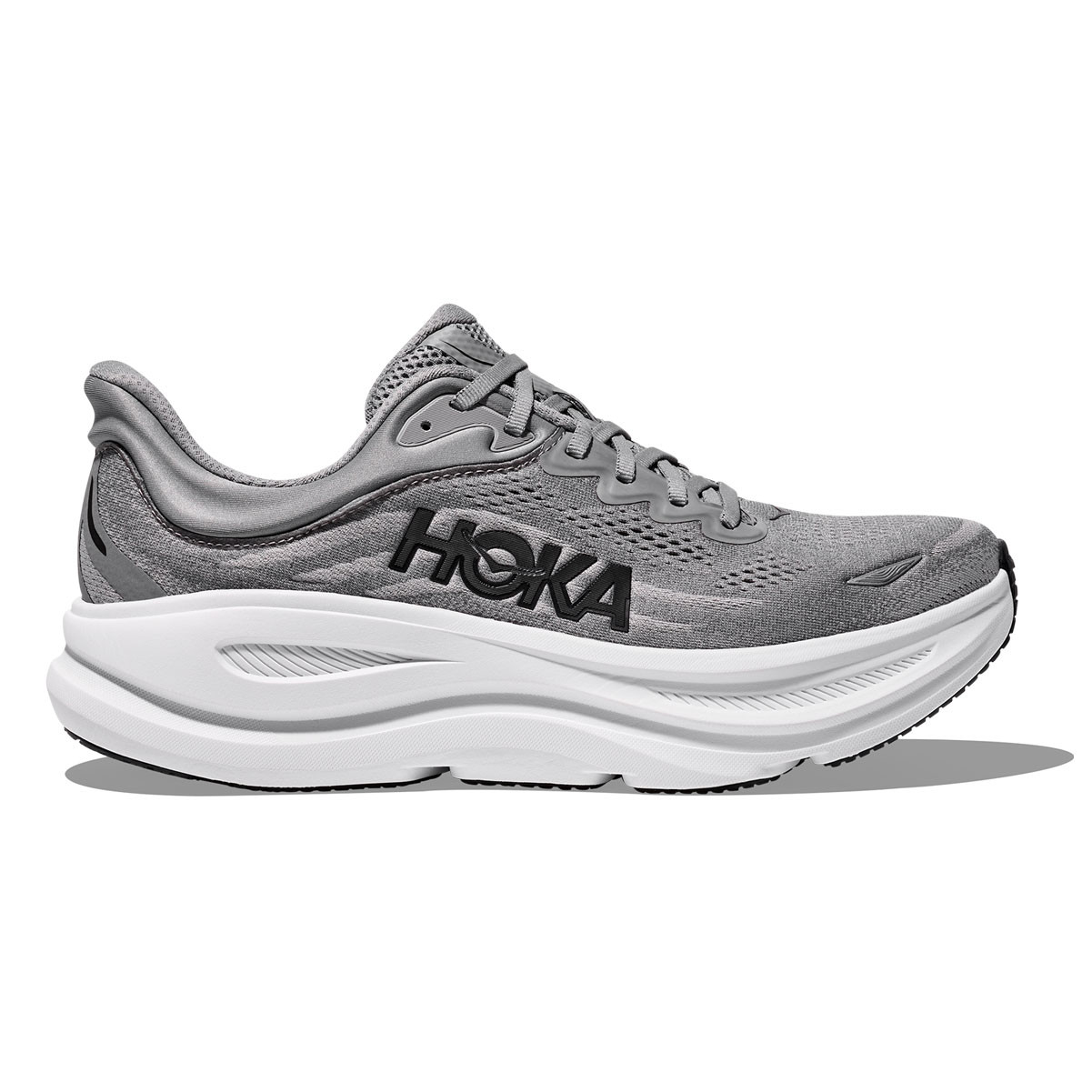 HOKA Men's Bondi 9 Galactic Grey/Stellar Grey Running Shoes - Free