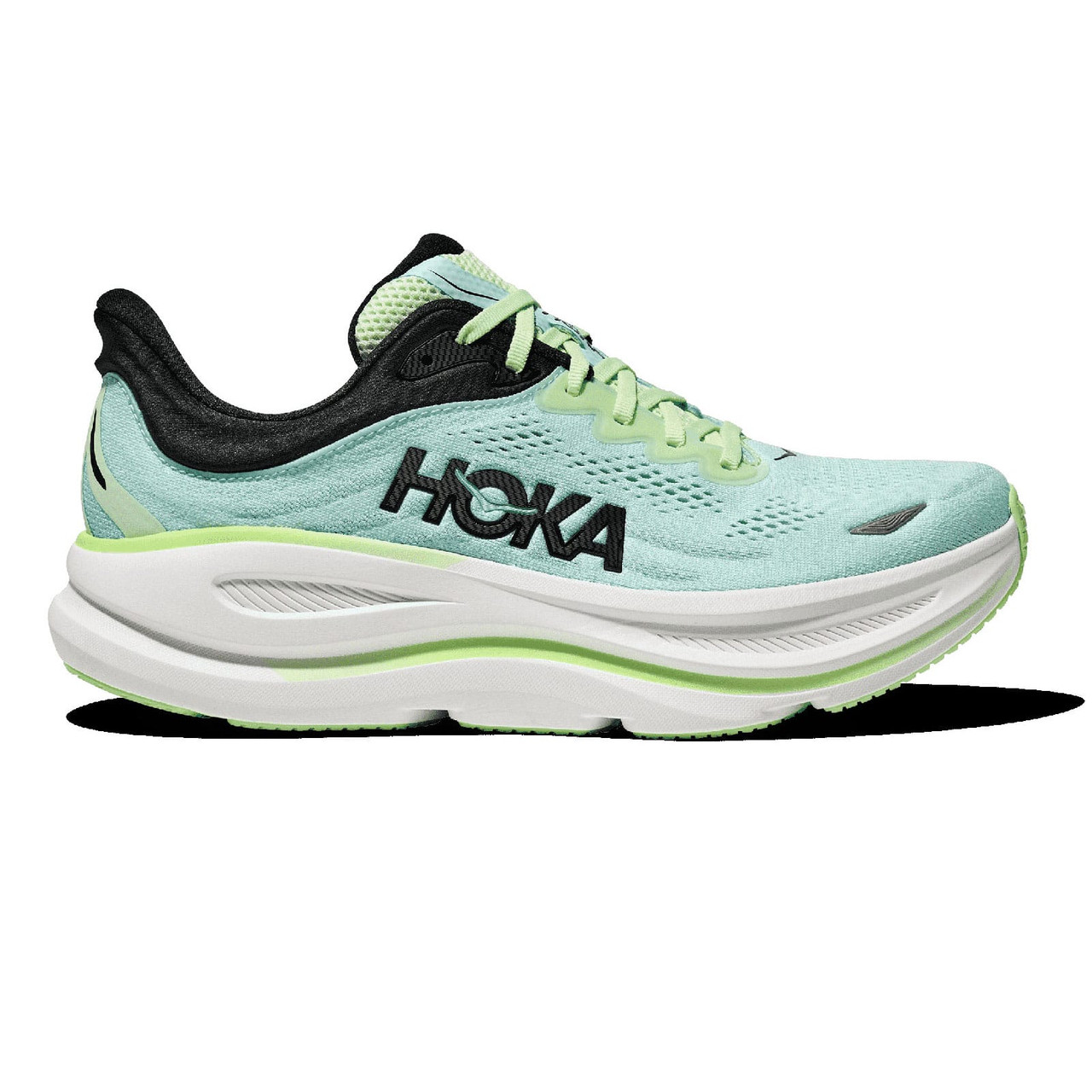 HOKA Men's Bondi 9 Luna Moth/Blue Spark Running Shoes - Free Shipping