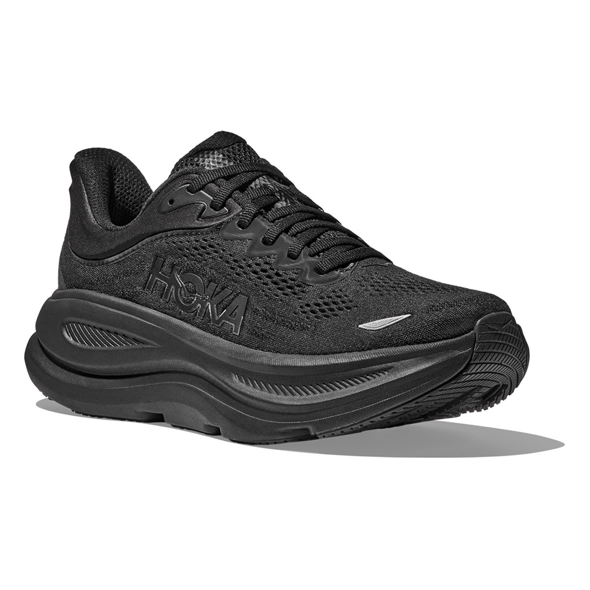 HOKA Men's Bondi 9 Wide Black/Black Running Shoes - Free Shipping