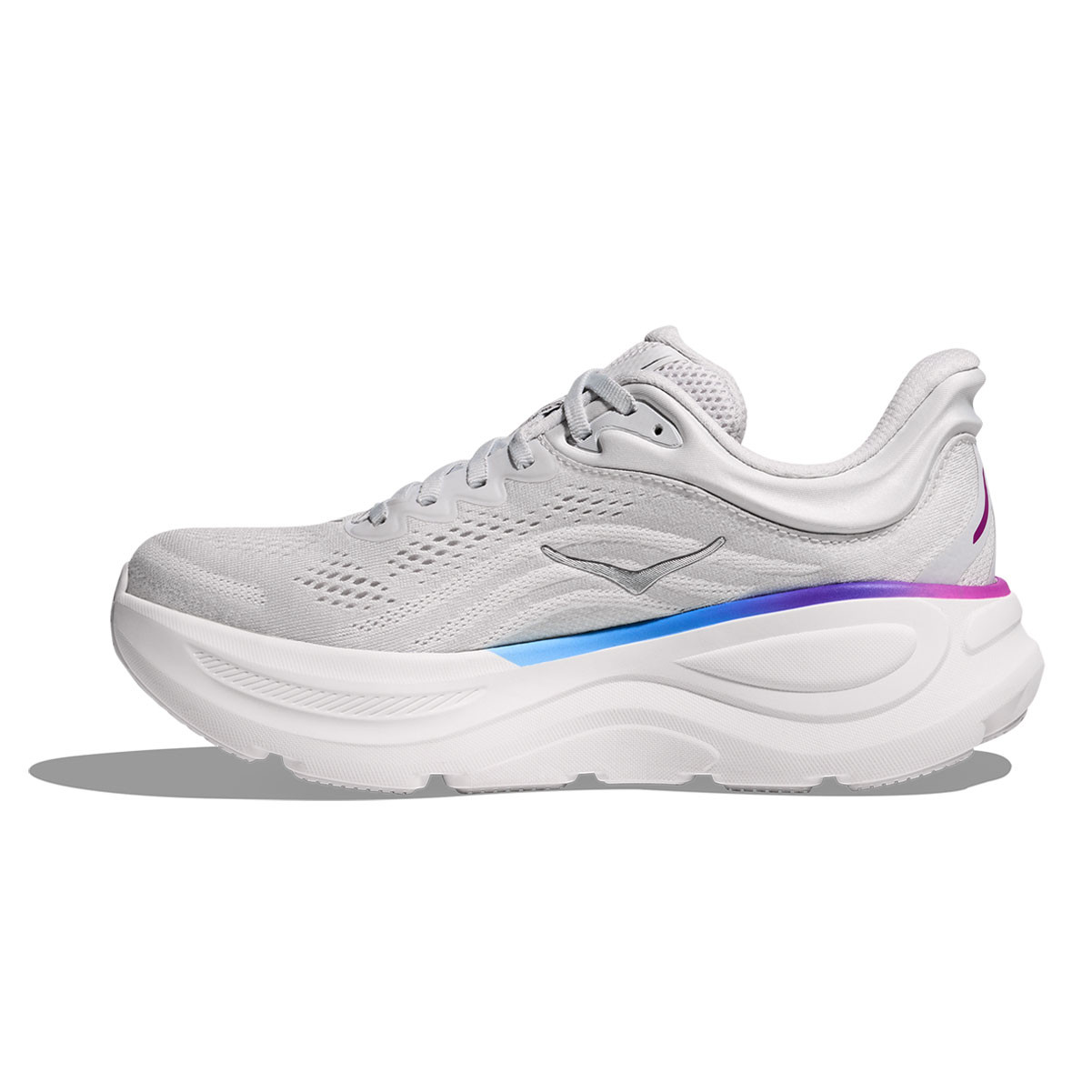 HOKA Women's Bondi 9 Wide Cosmic Grey/White Running Shoes - Free