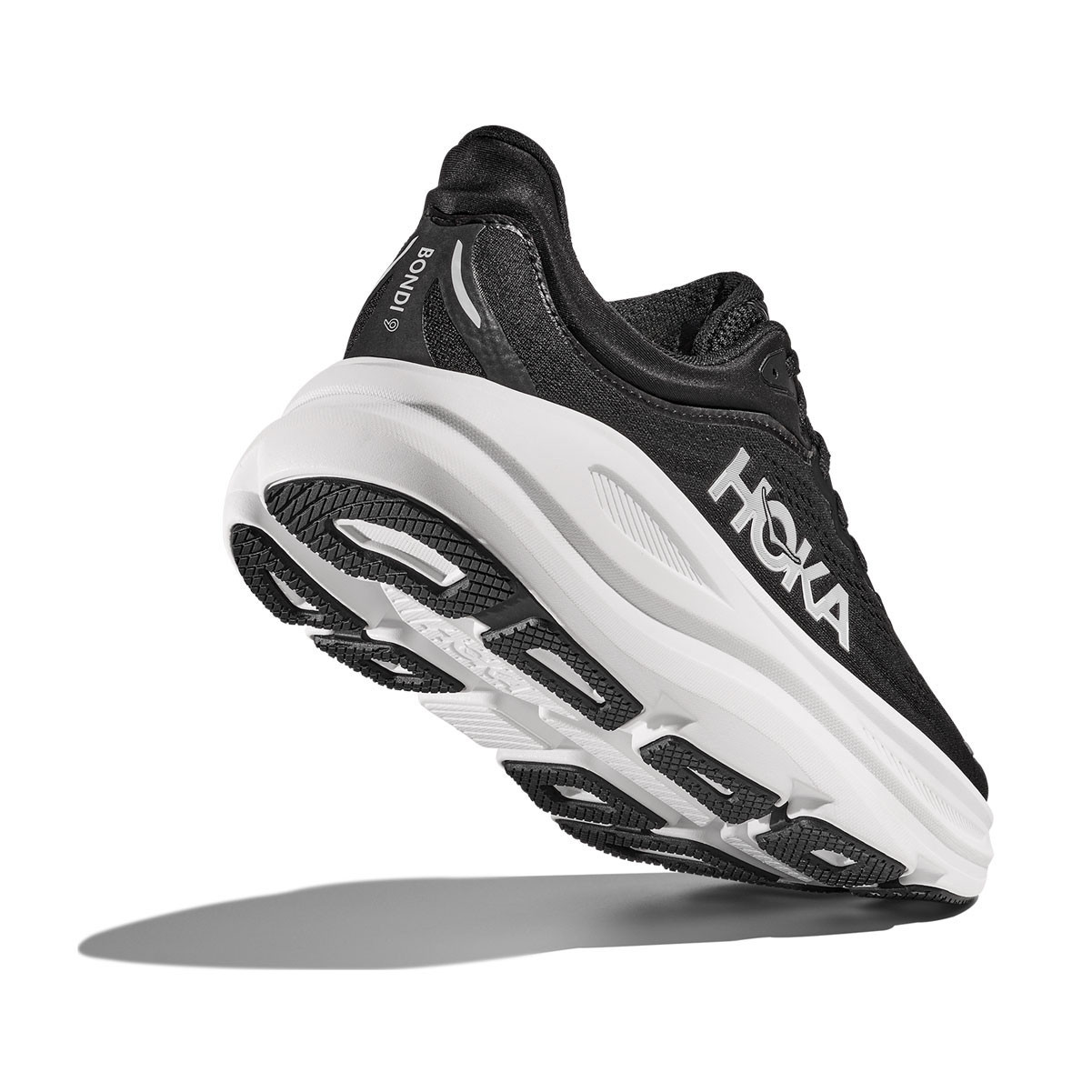 HOKA Women's Bondi 9 Wide Black/White Running Shoes - Free Shipping