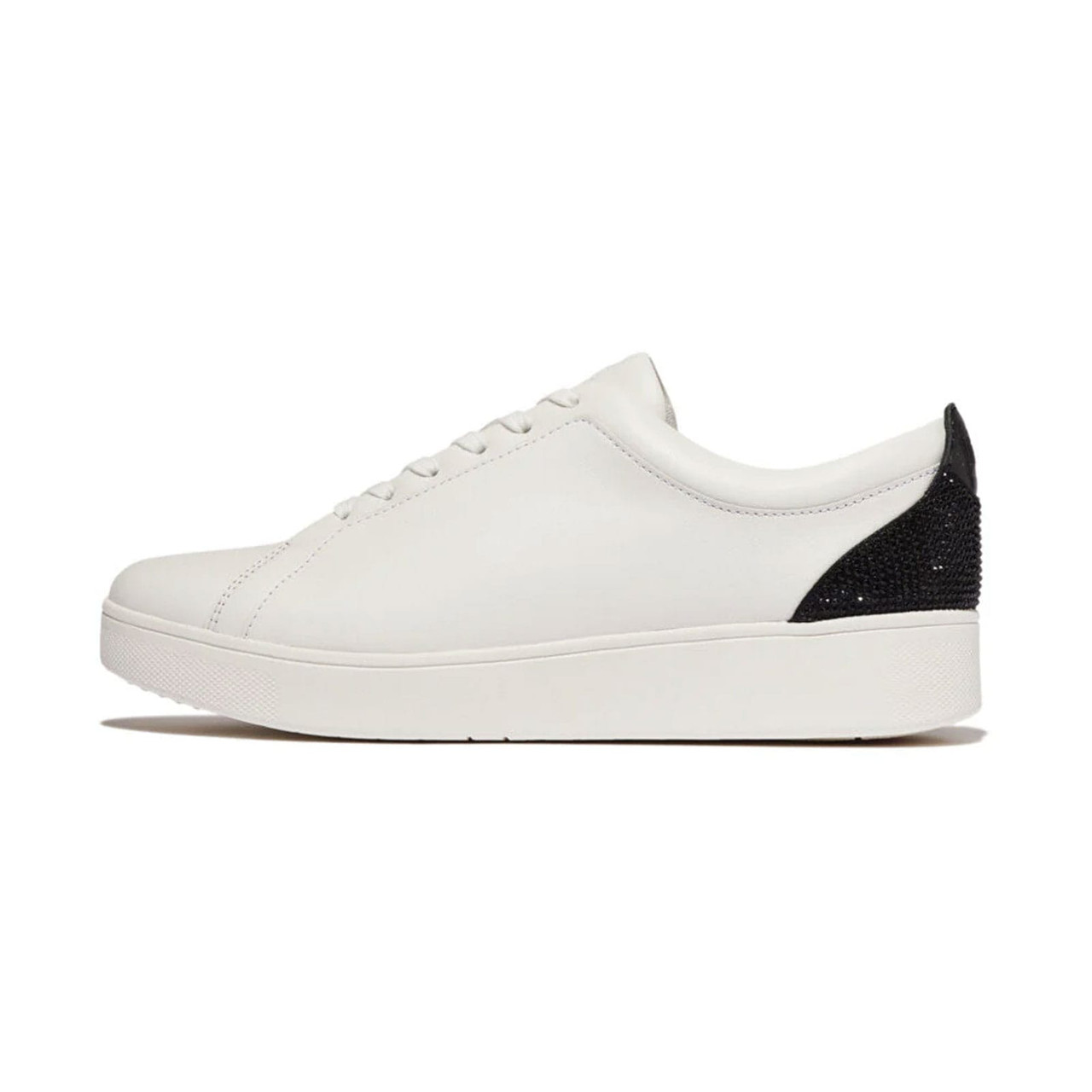 FITFLOP Womens Rally Crystal-Backtab Leather Sneakers - Free Shipping