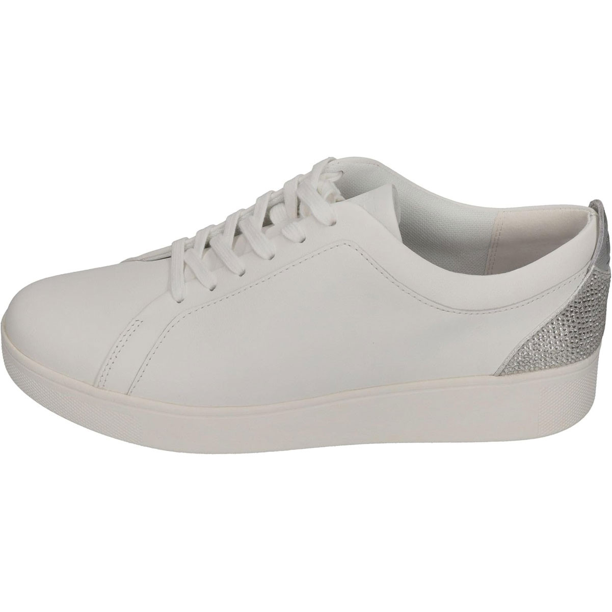 FITFLOP Womens Rally Crystal-Backtab Leather Sneakers - Free Shipping