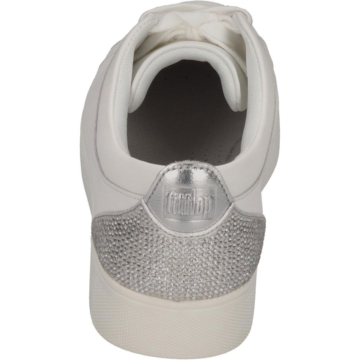 FITFLOP Womens Rally Crystal-Backtab Leather Sneakers - Free Shipping