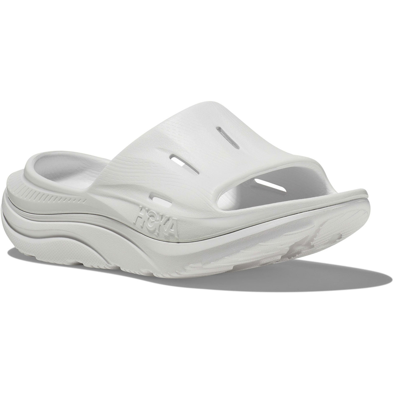 HOKA Unisex Ora Recovery Slide 3 White/White Sandals - Free Shipping