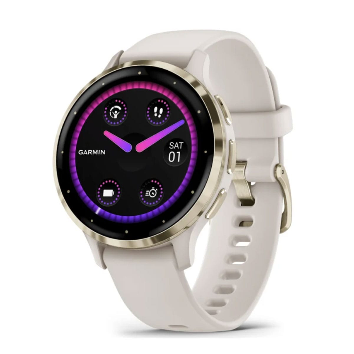 GARMIN Venu 3S Ivory/Cream Gold Smartwatch (010-02785-04) - Free 