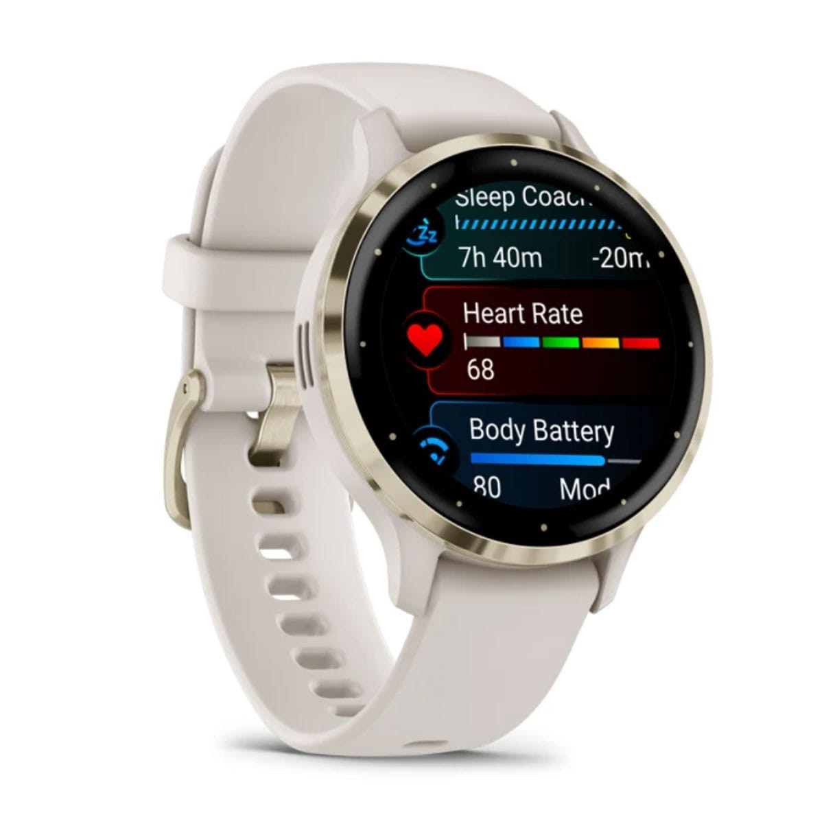 GARMIN Venu 3S Ivory/Cream Gold Smartwatch (010-02785-04) - Free