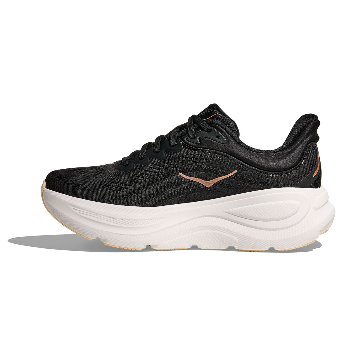 HOKA Women's Bondi 9 Black/Rose Gold Running Shoes - Free Shipping