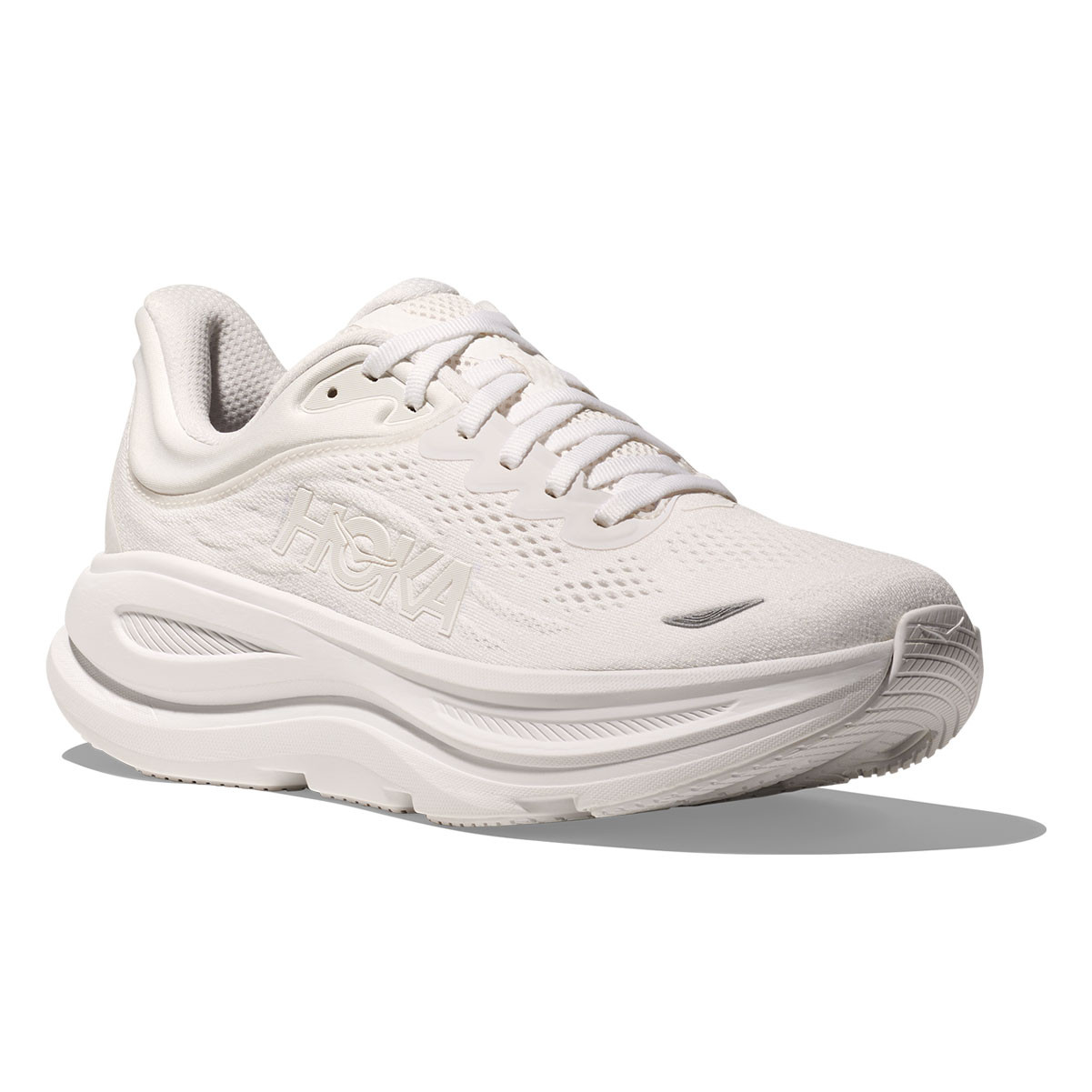 HOKA Women's Bondi 9 Wide White/White Running Shoes - Free Shipping