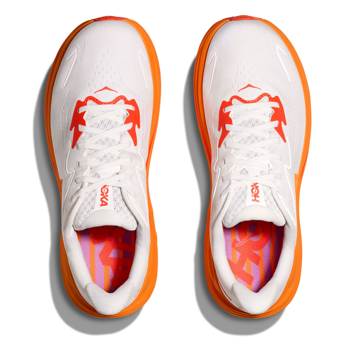 HOKA Men's Clifton 10 Frost/Orange Zest Running Shoes - Free Shipping