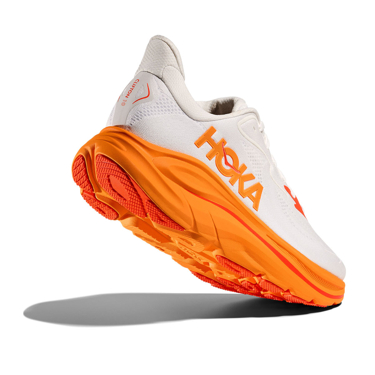 HOKA Women's Clifton 10 Frost/Orange Zest Running Shoes - Free