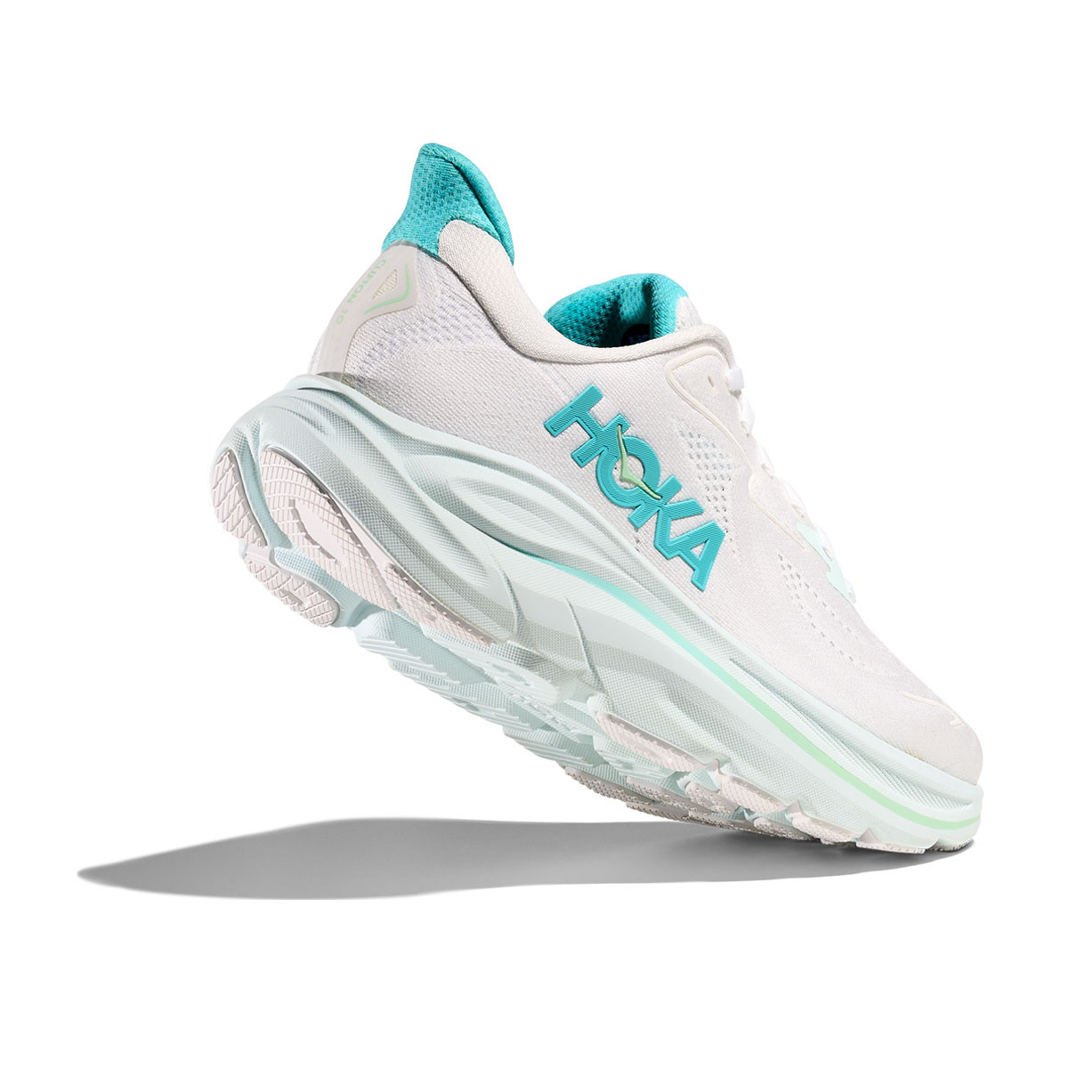 HOKA Women's Clifton 10 White/Cielo Blue Running Shoes - Free Shipping