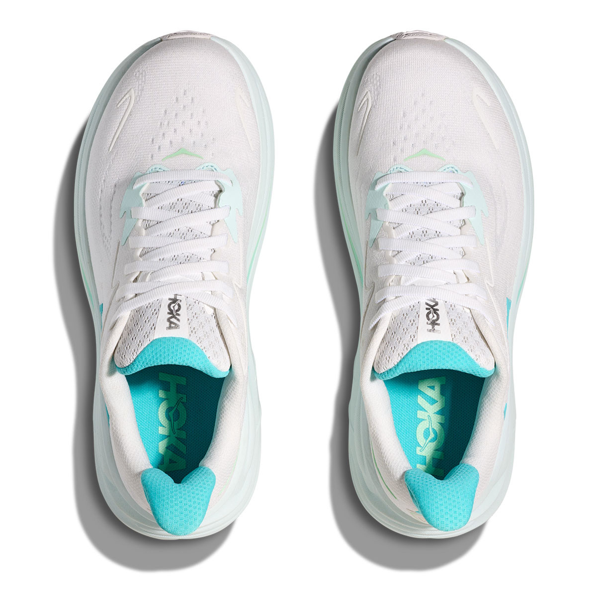 HOKA Women's Clifton 10 White/Cielo Blue Running Shoes - Free Shipping