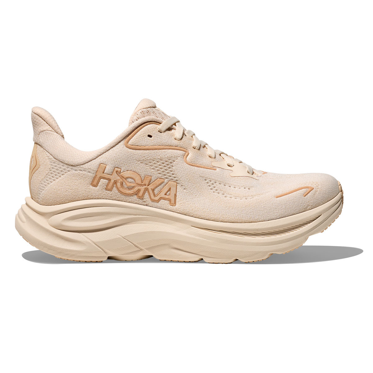 【未使用】HOKA スニーカー CLIFTON 10 WIDE ベージュ HOKA Women's Clifton 10 Wide Vanilla/Birch Running Shoes - Free