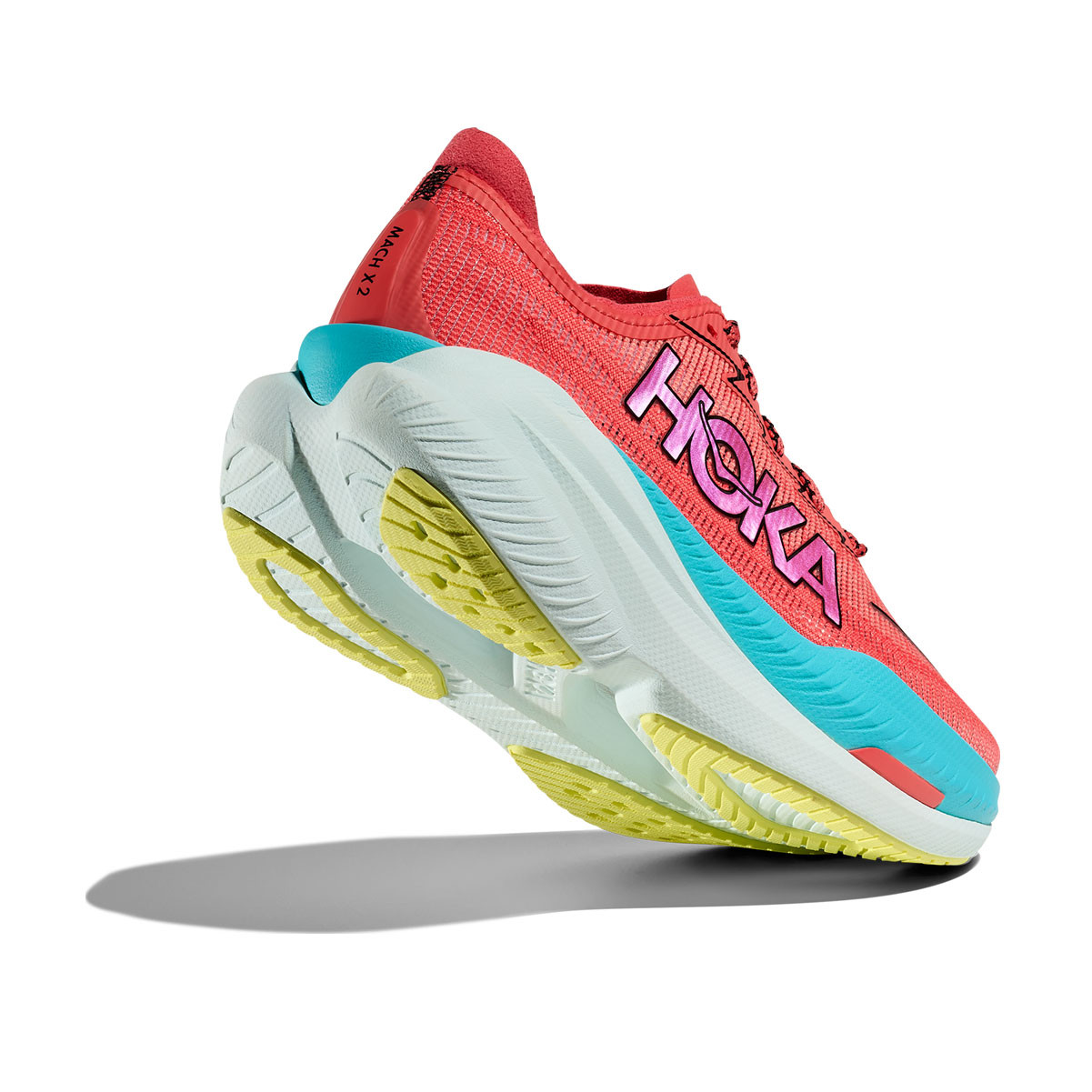 HOKA Men's Mach X 2 Grapefruit/Electric Coral Running Shoes - Free