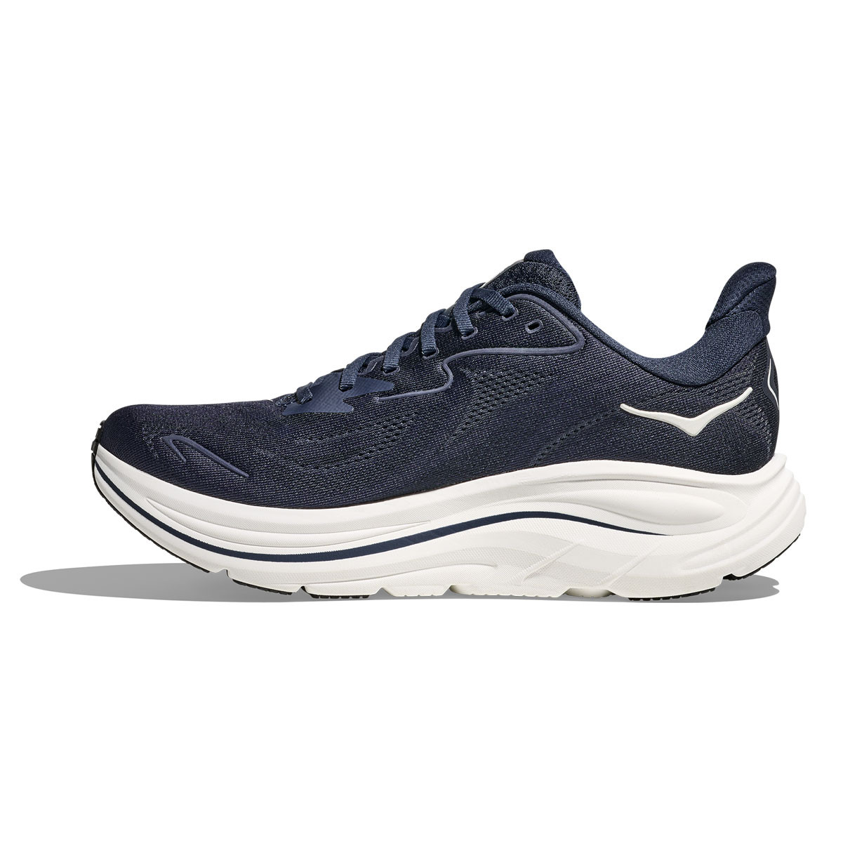 HOKA Men's Clifton 10 Wide Navy/White Running Shoes - Free Shipping