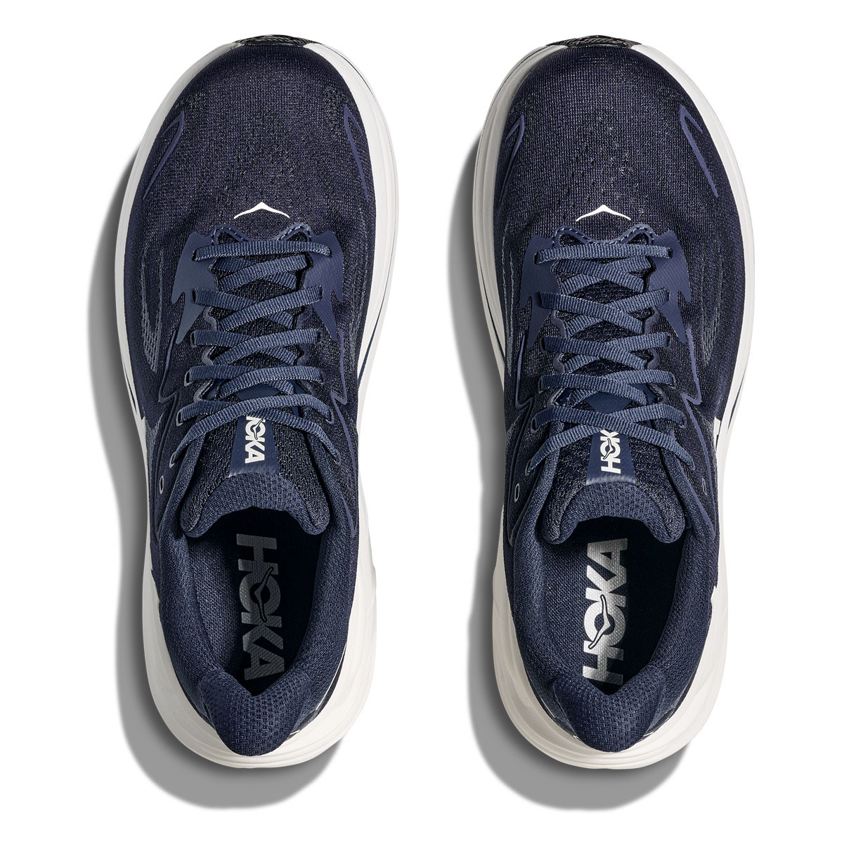HOKA Men's Clifton 10 Wide Navy/White Running Shoes - Free Shipping