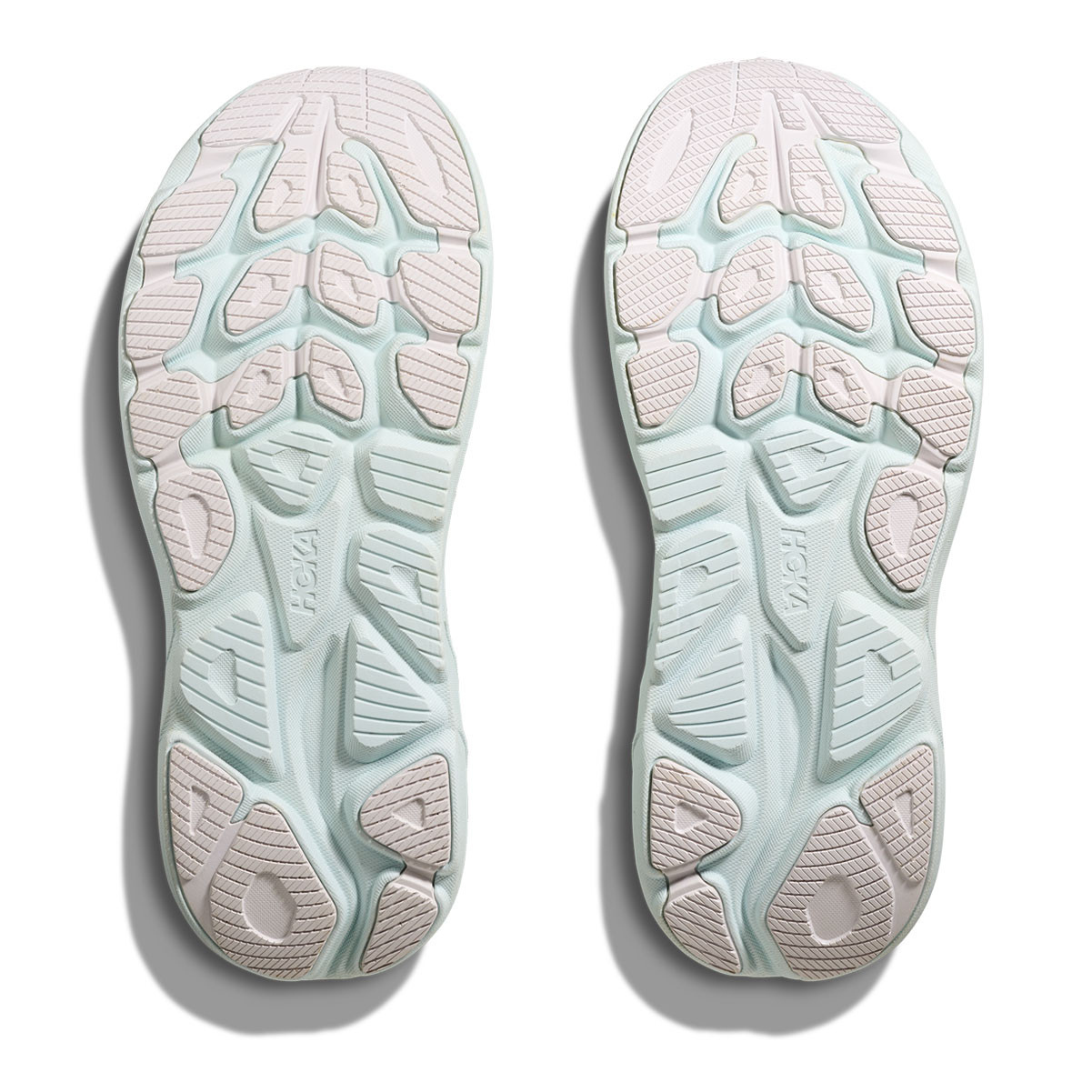 HOKA Women's Clifton 10 Wide White/Cielo Blue Running Shoes - Free