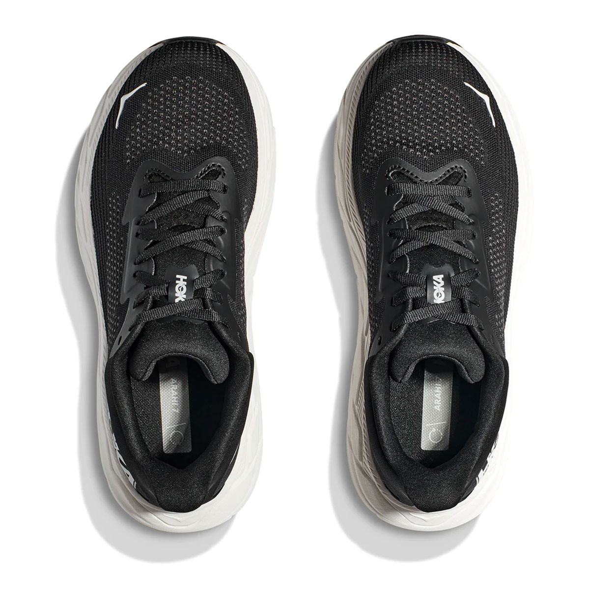 HOKA Men's Arahi 7 Wide Black/White Running Shoes - Free Shipping