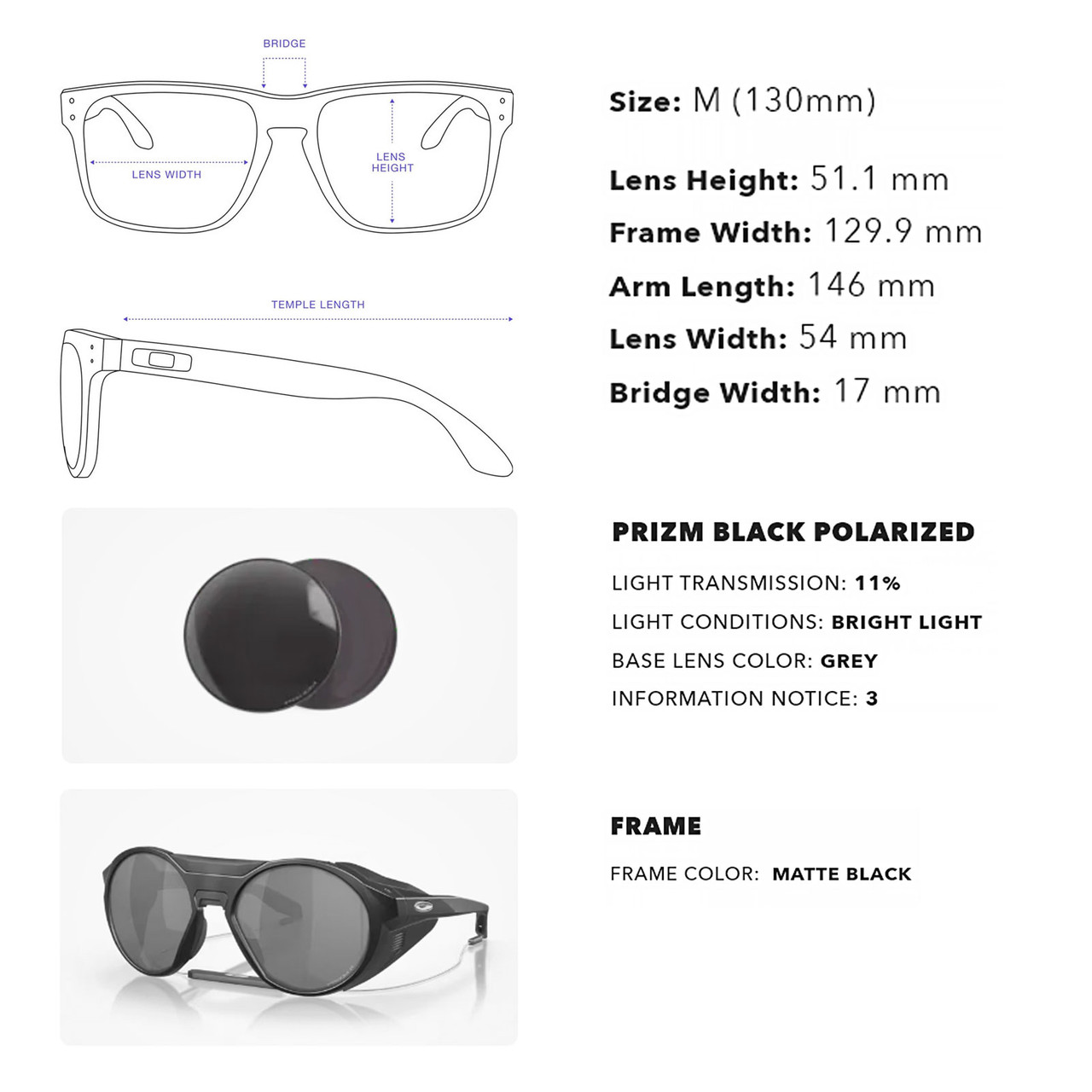 OAKLEY Clifden Sunglasses with Matte Black Frame and Prizm