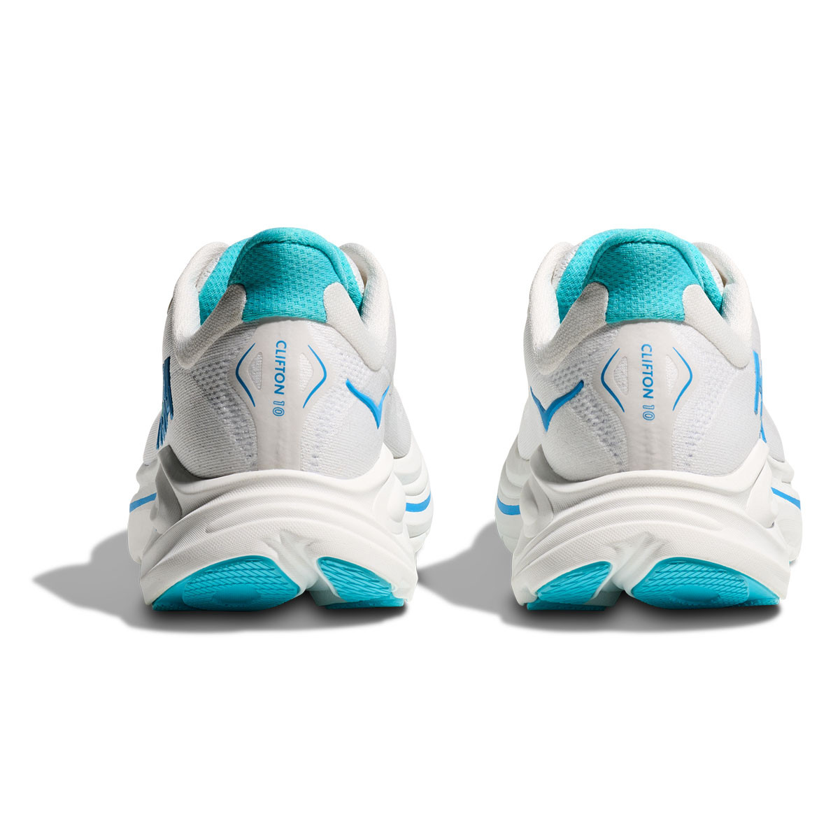 HOKA スニーカー CLIFTON10 WIDE 23.5 ホワイト/ブルー HOKA Men's Clifton 10 Wide White/Skyward Blue Running Shoes - Free