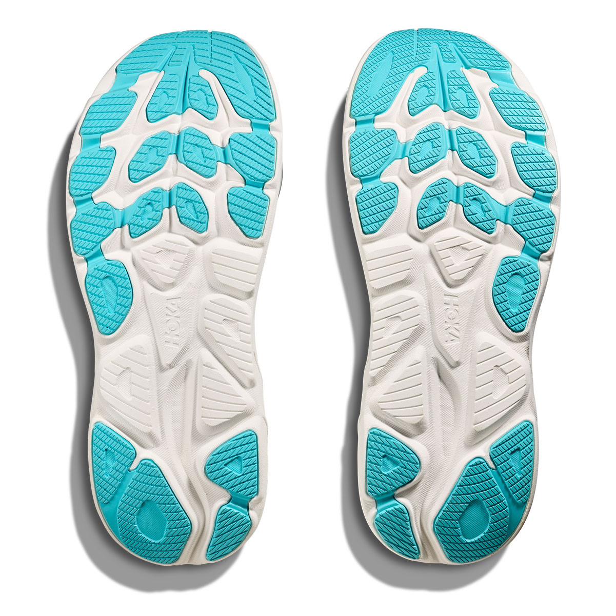 HOKA Men's Clifton 10 Wide White/Skyward Blue Running Shoes - Free
