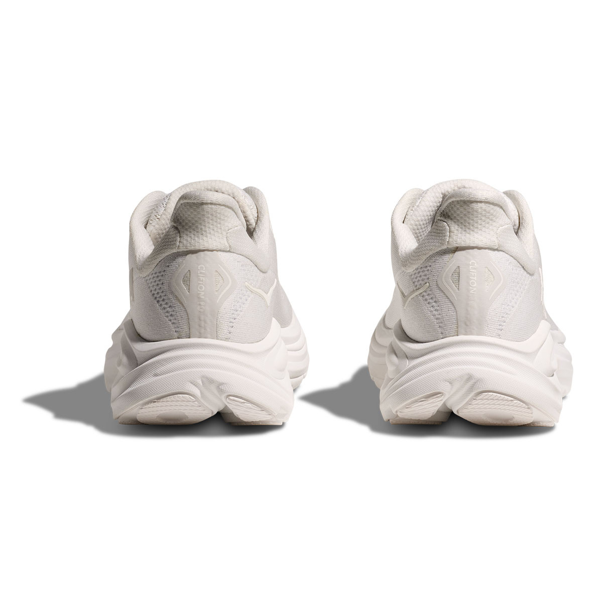 HOKA Men's Clifton 10 Wide White/White Running Shoes - Free Shipping