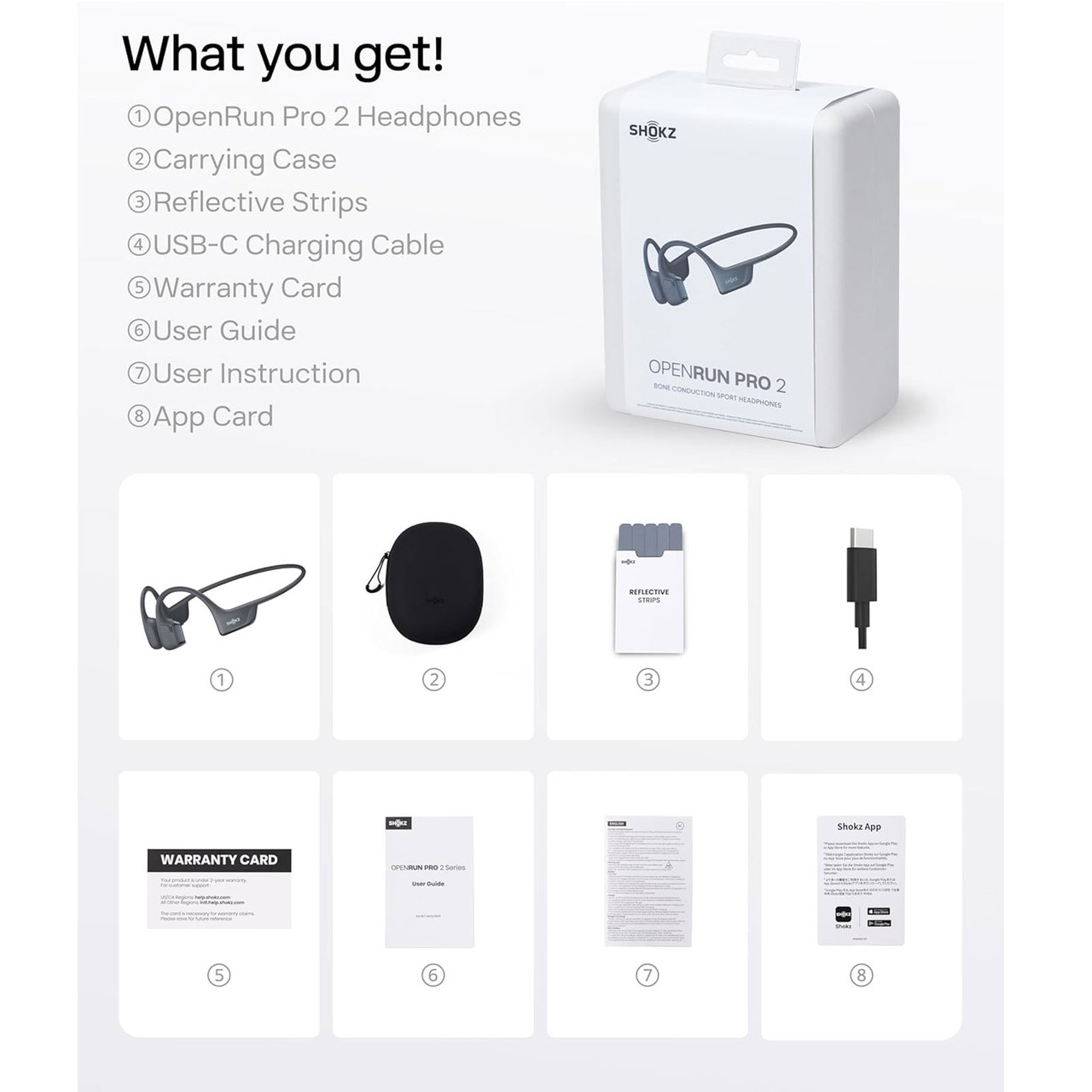 SHOKZ OpenRun Pro 2 Black Open-Ear Headphones (S820-ST-BK-US