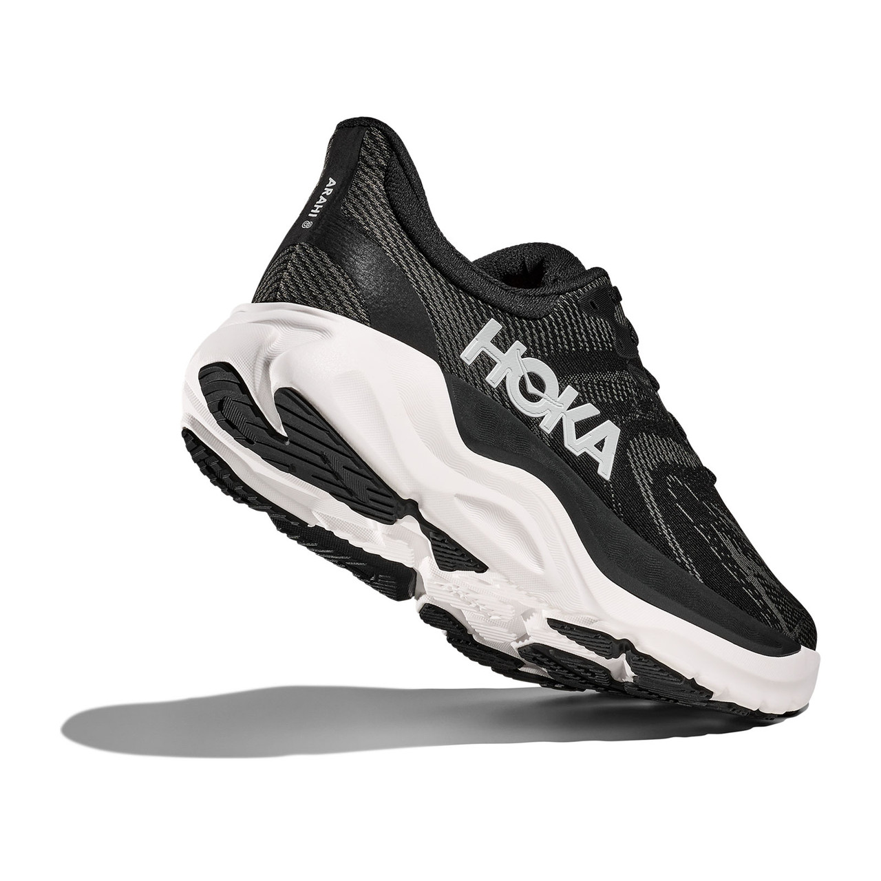 HOKA Men's Arahi 8 X-Wide Black/White Running Shoes - Free Shipping
