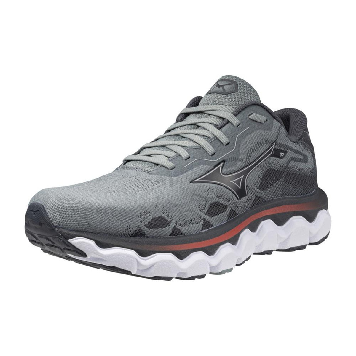 MIZUNO Men's Wave Horizon 7 Lead/Nickel Running Shoes - Free Shipping