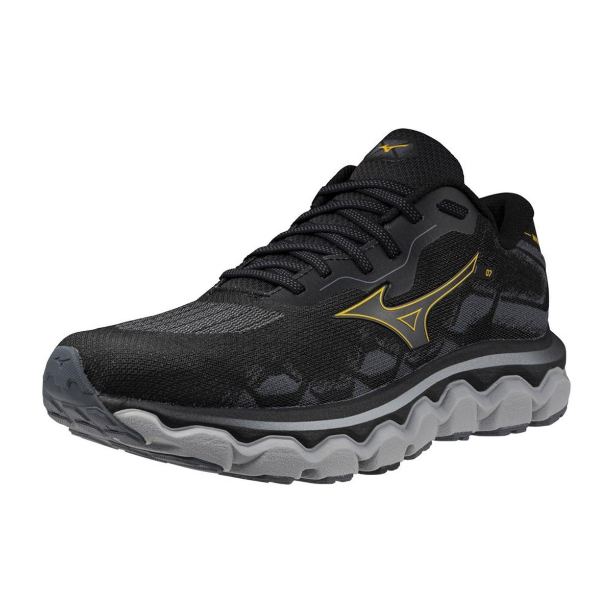 MIZUNO Men's Wave Horizon 7 2E Black/Citrus Running Shoes - Free
